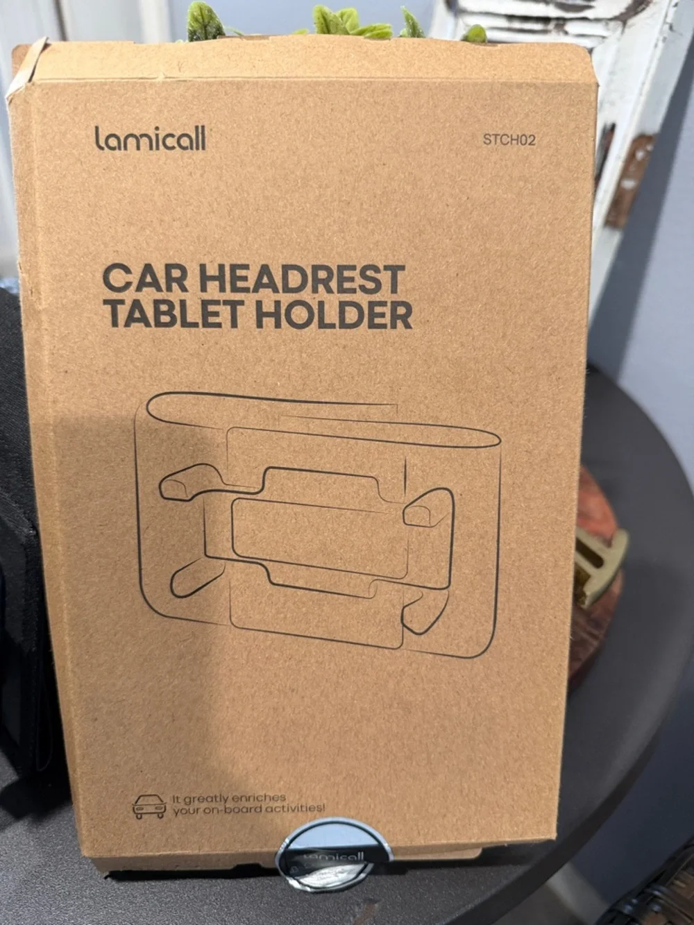 Lamicall Black Car Headrest Tablet Mount - Adjustable Backseat Holder